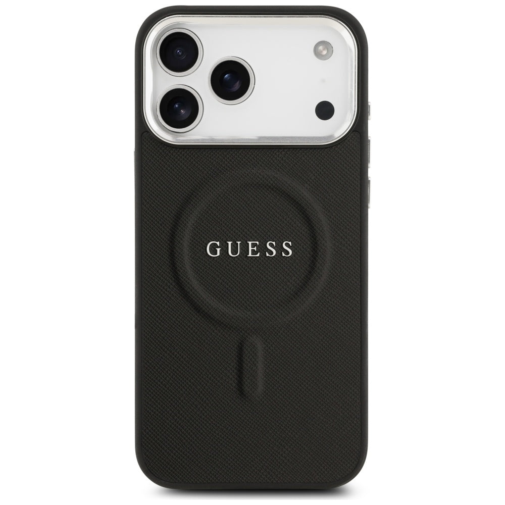 Ovitek MagSafe za Apple iPhone 17 Pro Max, Guess, Classic Logo, Črn