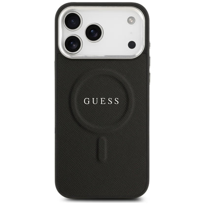 Ovitek MagSafe za Apple iPhone 17 Pro Max, Guess, Classic Logo, Črn