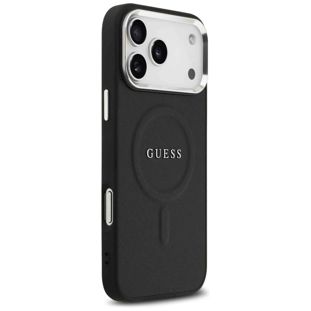 Ovitek MagSafe za Apple iPhone 17 Pro Max, Guess, Classic Logo, Črn