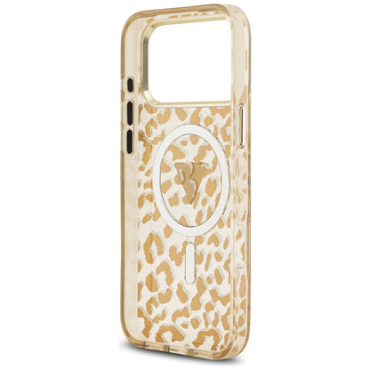 Ovitek MagSafe za Apple iPhone 17 Pro Max, Guess, Leopard Glitter, Rjava