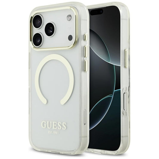 Ovitek MagSafe za Apple iPhone 17 Pro Max, Guess, Metal Outline, Zlat
