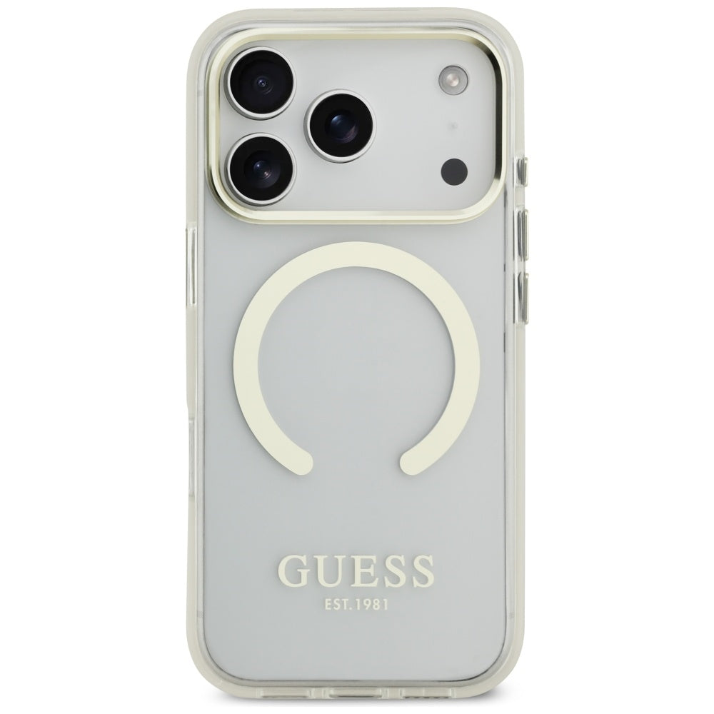 Ovitek MagSafe za Apple iPhone 17 Pro Max, Guess, Metal Outline, Zlat