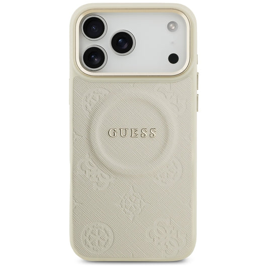 Ovitek MagSafe za Apple iPhone 17 Pro Max, Guess, Peony Hot Stamp, Bež
