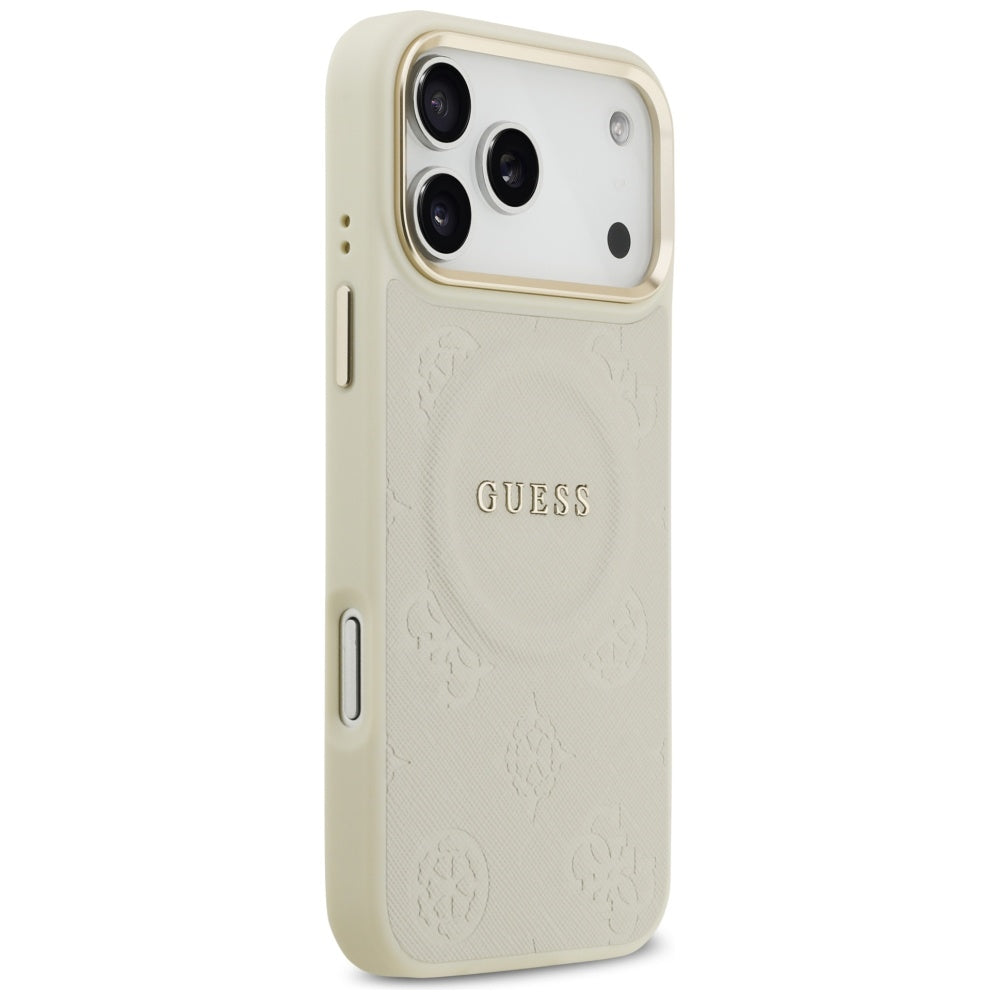 Ovitek MagSafe za Apple iPhone 17 Pro Max, Guess, Peony Hot Stamp, Bež