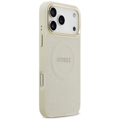Ovitek MagSafe za Apple iPhone 17 Pro Max, Guess, Peony Hot Stamp, Bež