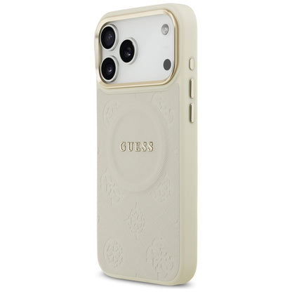 Ovitek MagSafe za Apple iPhone 17 Pro Max, Guess, Peony Hot Stamp, Bež
