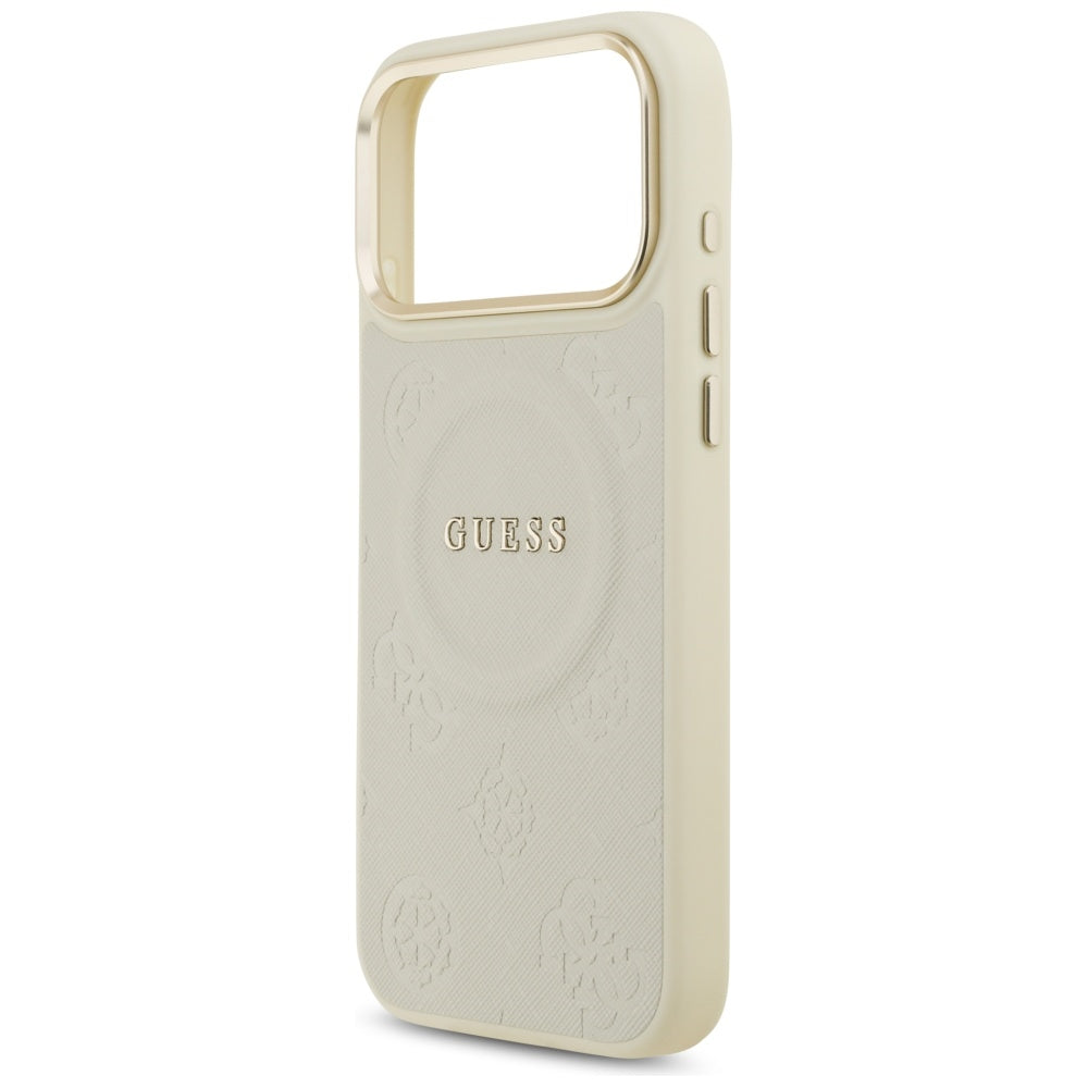 Ovitek MagSafe za Apple iPhone 17 Pro Max, Guess, Peony Hot Stamp, Bež