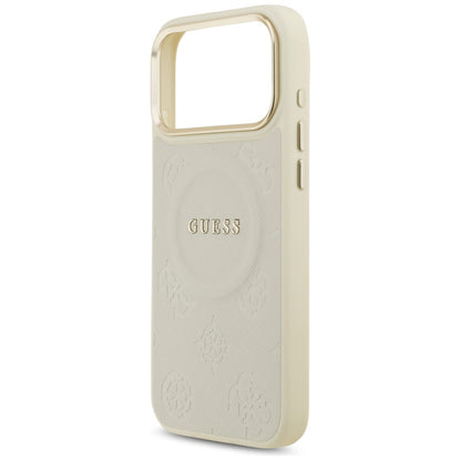 Ovitek MagSafe za Apple iPhone 17 Pro Max, Guess, Peony Hot Stamp, Bež