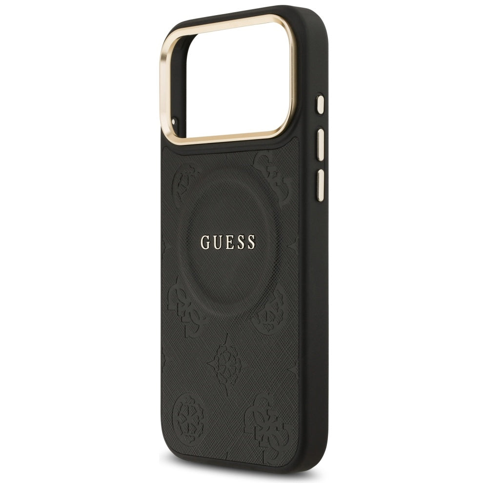 MagSafe Case for Apple iPhone 17 Pro Max, Guess, Peony Hot Stamp, Black