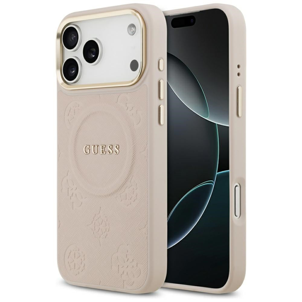 Ovitek MagSafe za Apple iPhone 17 Pro Max, Guess, Peony Hot Stamp, Roza