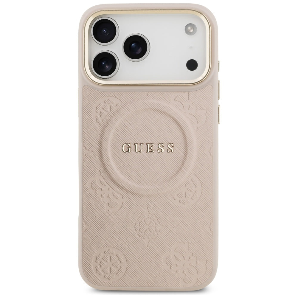 Ovitek MagSafe za Apple iPhone 17 Pro Max, Guess, Peony Hot Stamp, Roza