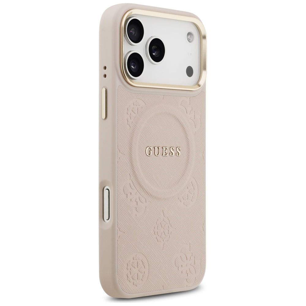Ovitek MagSafe za Apple iPhone 17 Pro Max, Guess, Peony Hot Stamp, Roza