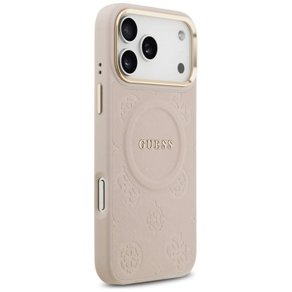 Ovitek MagSafe za Apple iPhone 17 Pro Max, Guess, Peony Hot Stamp, Roza