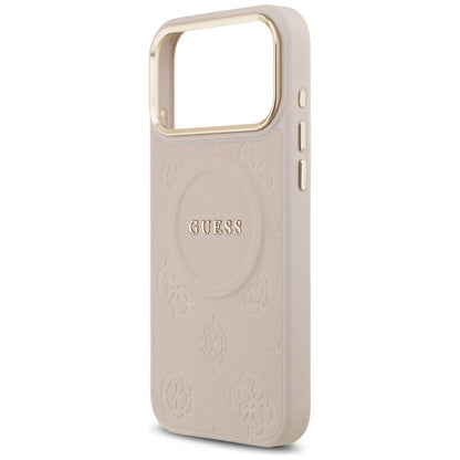Ovitek MagSafe za Apple iPhone 17 Pro Max, Guess, Peony Hot Stamp, Roza