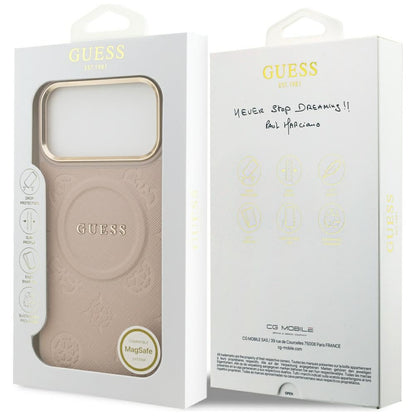 Ovitek MagSafe za Apple iPhone 17 Pro Max, Guess, Peony Hot Stamp, Roza