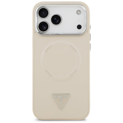 MagSafe ovitek za Apple iPhone 17 Pro Max, Guess, Triangle Logo, Bež Srebrna