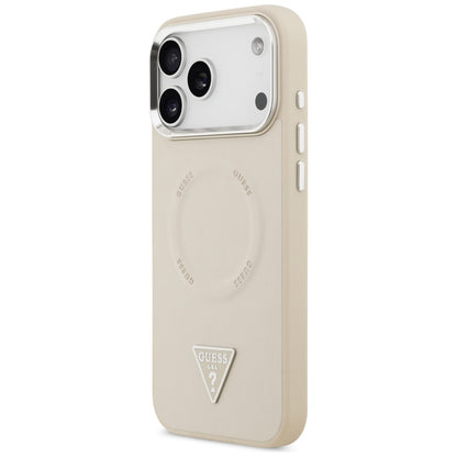 MagSafe ovitek za Apple iPhone 17 Pro Max, Guess, Triangle Logo, Bež Srebrna