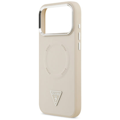 MagSafe ovitek za Apple iPhone 17 Pro Max, Guess, Triangle Logo, Bež Srebrna