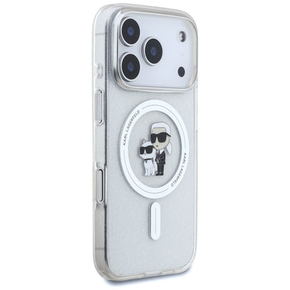 Ovitek MagSafe za Apple iPhone 17 Pro Max, Karl Lagerfeld, IML Glitter Karl & Choupette, Prozoren