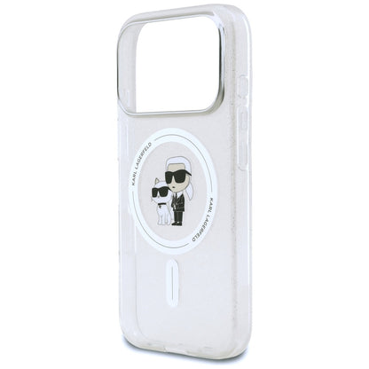 Ovitek MagSafe za Apple iPhone 17 Pro Max, Karl Lagerfeld, IML Glitter Karl & Choupette, Prozoren