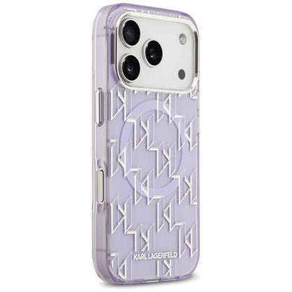 Ovitek MagSafe za Apple iPhone 17 Pro Max, Karl Lagerfeld, IML KL Monogram, Vijolična