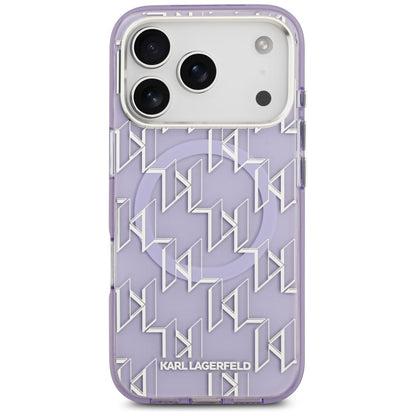 Ovitek MagSafe za Apple iPhone 17 Pro Max, Karl Lagerfeld, IML KL Monogram, Vijolična
