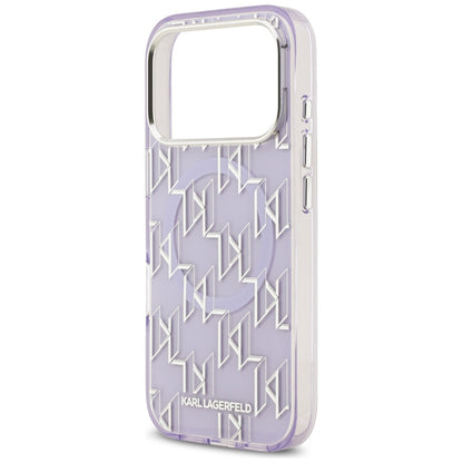 Ovitek MagSafe za Apple iPhone 17 Pro Max, Karl Lagerfeld, IML KL Monogram, Vijolična