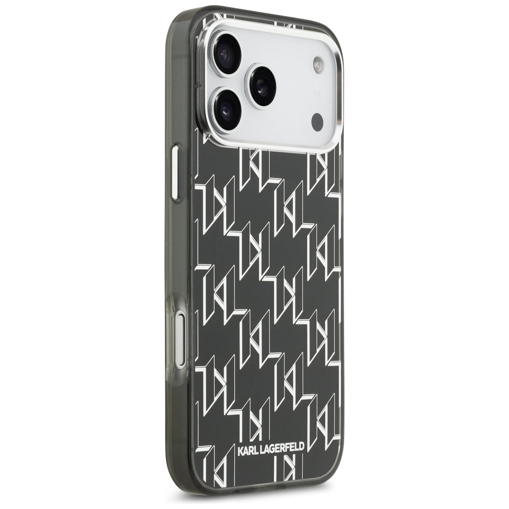 Ovitek MagSafe za Apple iPhone 17 Pro Max, Karl Lagerfeld, IML KL Monogram, Črn