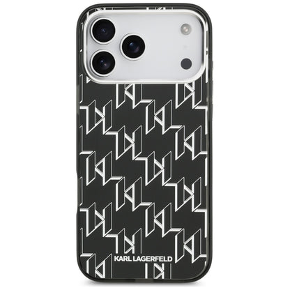 Ovitek MagSafe za Apple iPhone 17 Pro Max, Karl Lagerfeld, IML KL Monogram, Črn