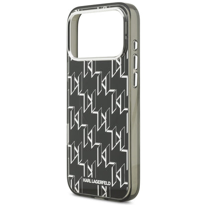 Ovitek MagSafe za Apple iPhone 17 Pro Max, Karl Lagerfeld, IML KL Monogram, Črn