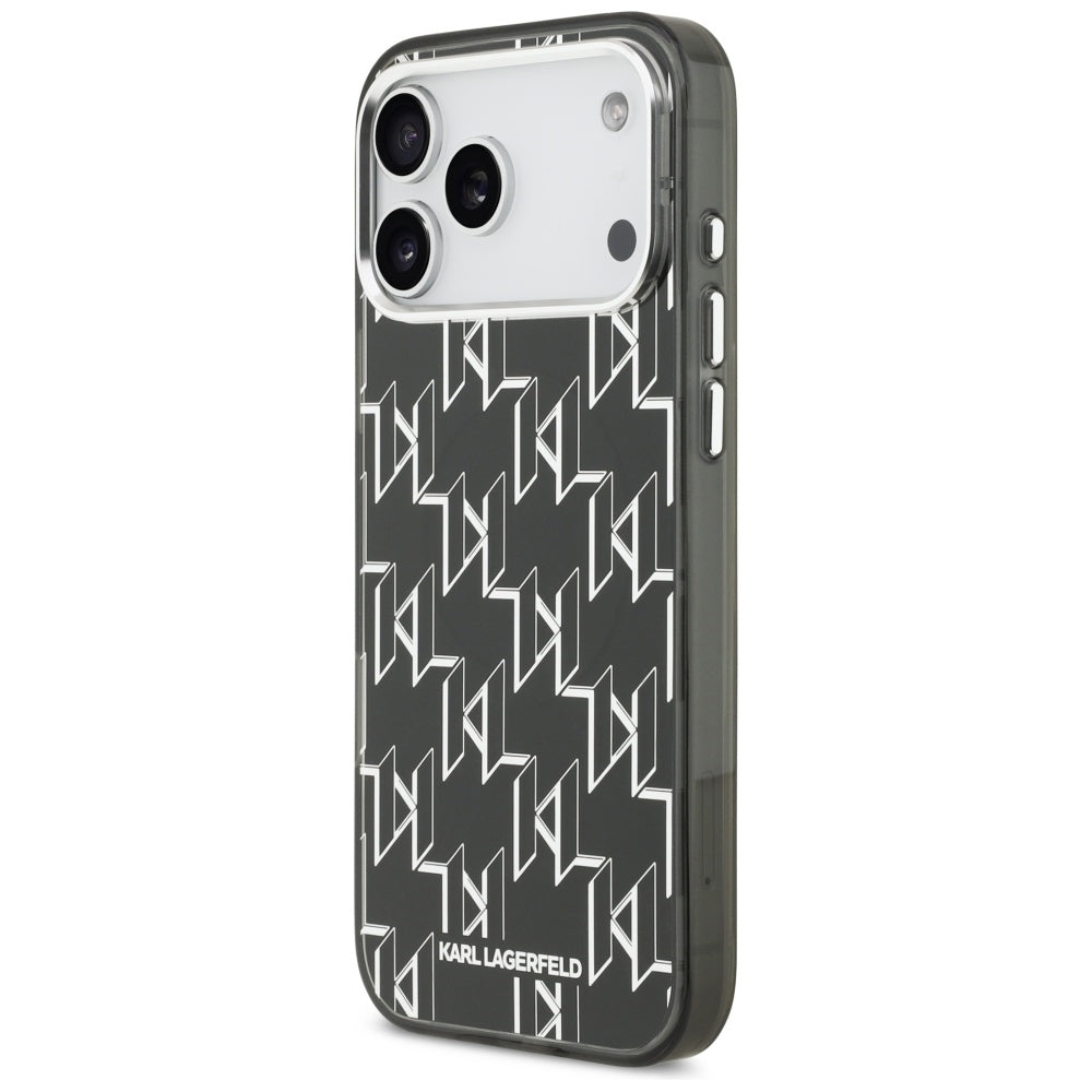 Ovitek MagSafe za Apple iPhone 17 Pro Max, Karl Lagerfeld, IML KL Monogram, Črn