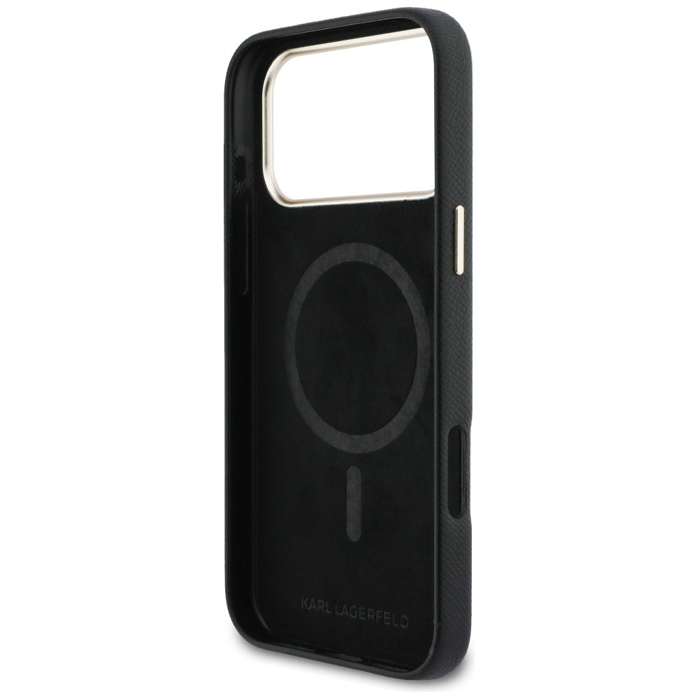 Ovitek MagSafe za Apple iPhone 17 Pro Max, Karl Lagerfeld, Karl Head Logo, črn