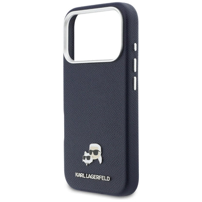 Ovitek MagSafe za Apple iPhone 17 Pro Max, Karl Lagerfeld, Saffiano Karl & Choupette Pins, Modra