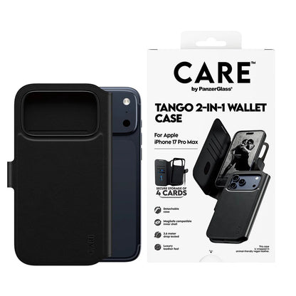 Ovitek MagSafe za Apple iPhone 17 Pro Max, PanzerGlass, Care Feature Tango Two-in-One, Črn