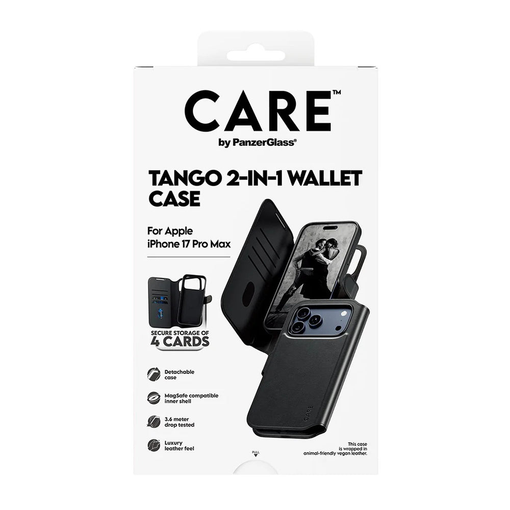 Ovitek MagSafe za Apple iPhone 17 Pro Max, PanzerGlass, Care Feature Tango Two-in-One, Črn