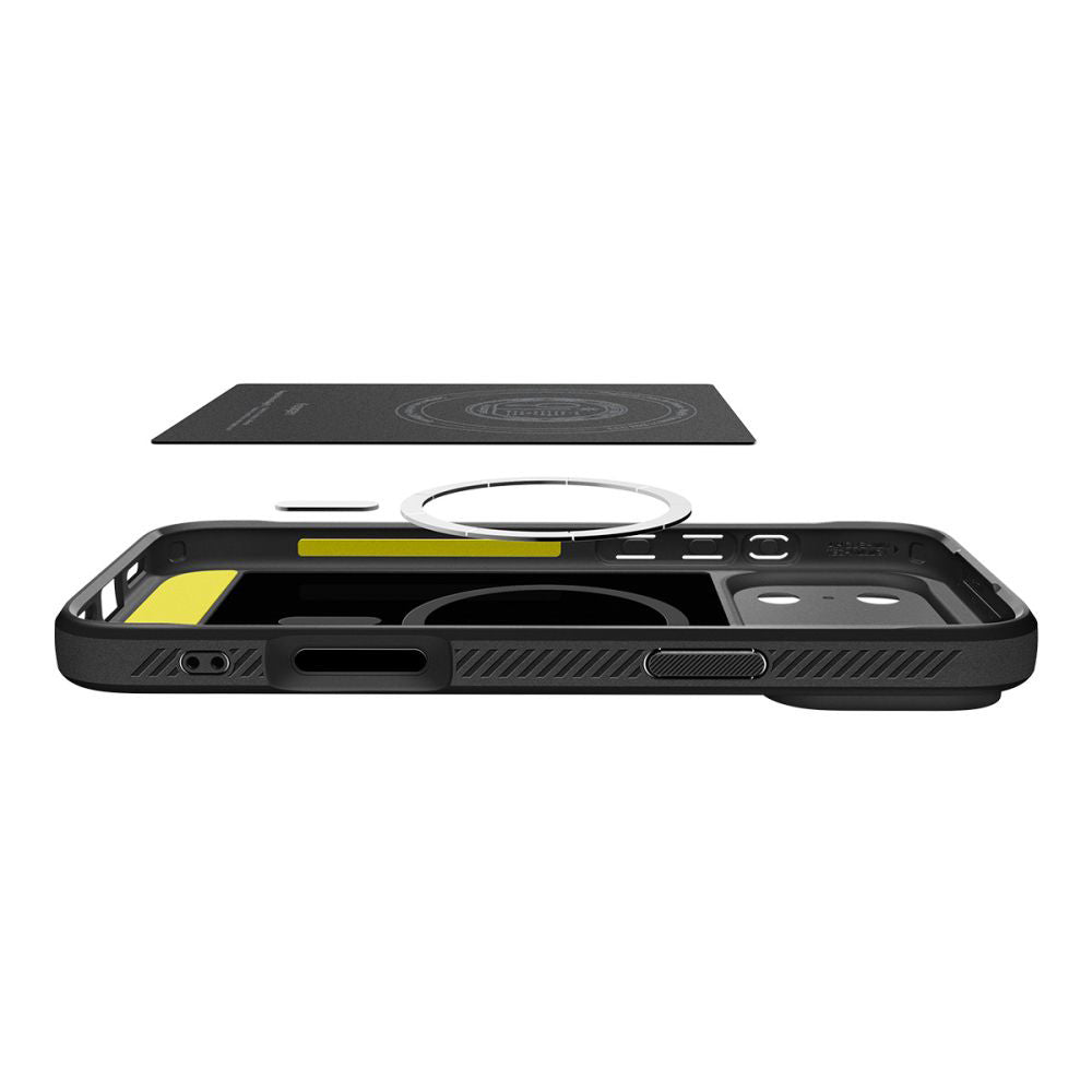 Ovitek MagSafe za Apple iPhone 17 Pro Max, Spigen, Rugged Armor, Mat Črna