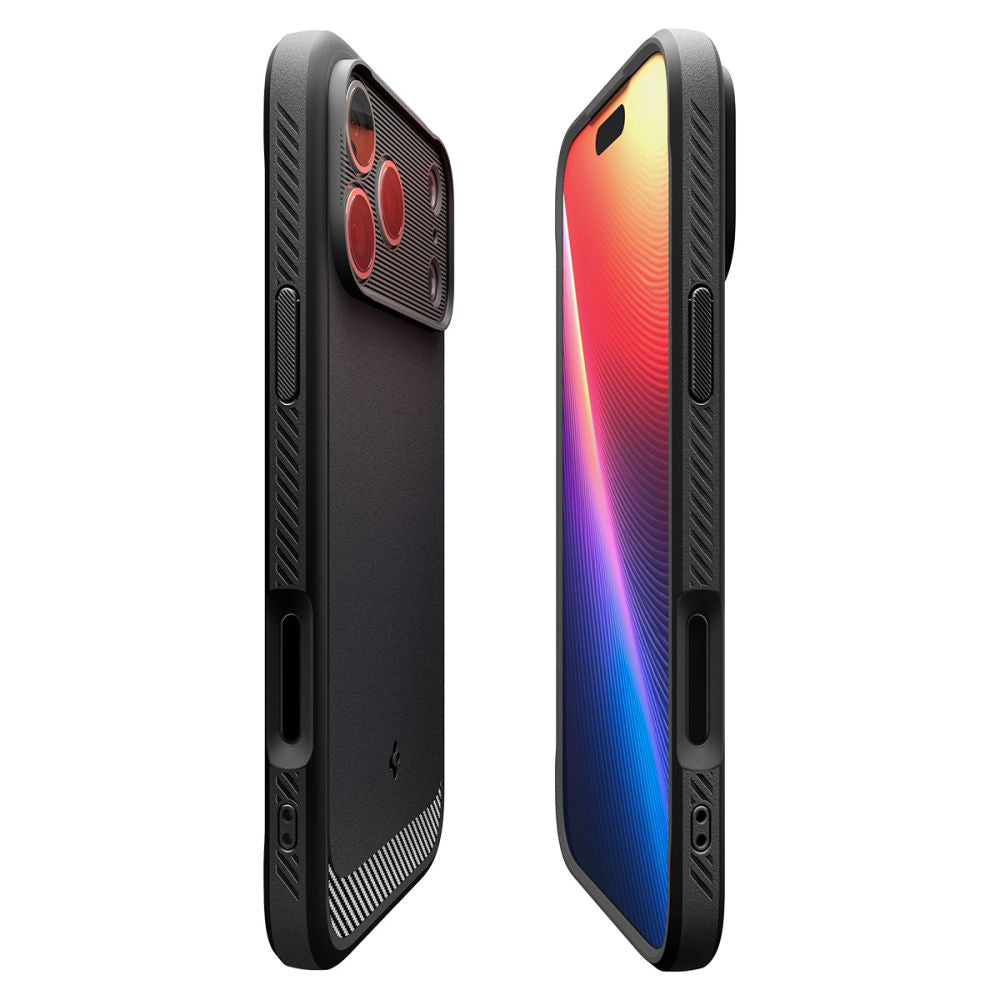 Ovitek MagSafe za Apple iPhone 17 Pro Max, Spigen, Rugged Armor, Mat Črna