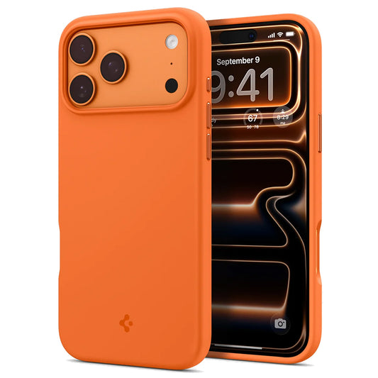 MagSafe ovitek za Apple iPhone 17 Pro Max, Spigen, Silicone Fit, oranžen