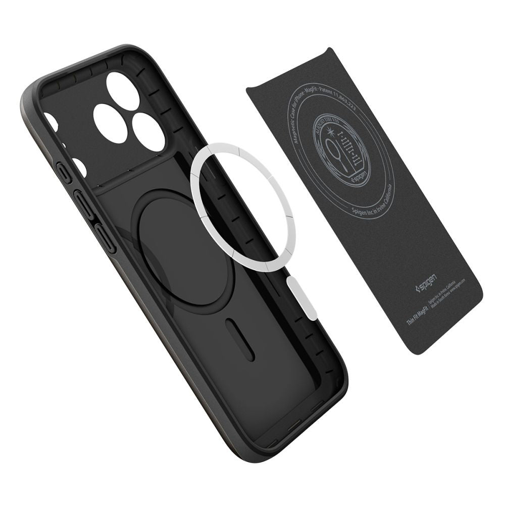 Ovitek MagSafe za Apple iPhone 17 Pro Max, Spigen, Thin Fit, Črn