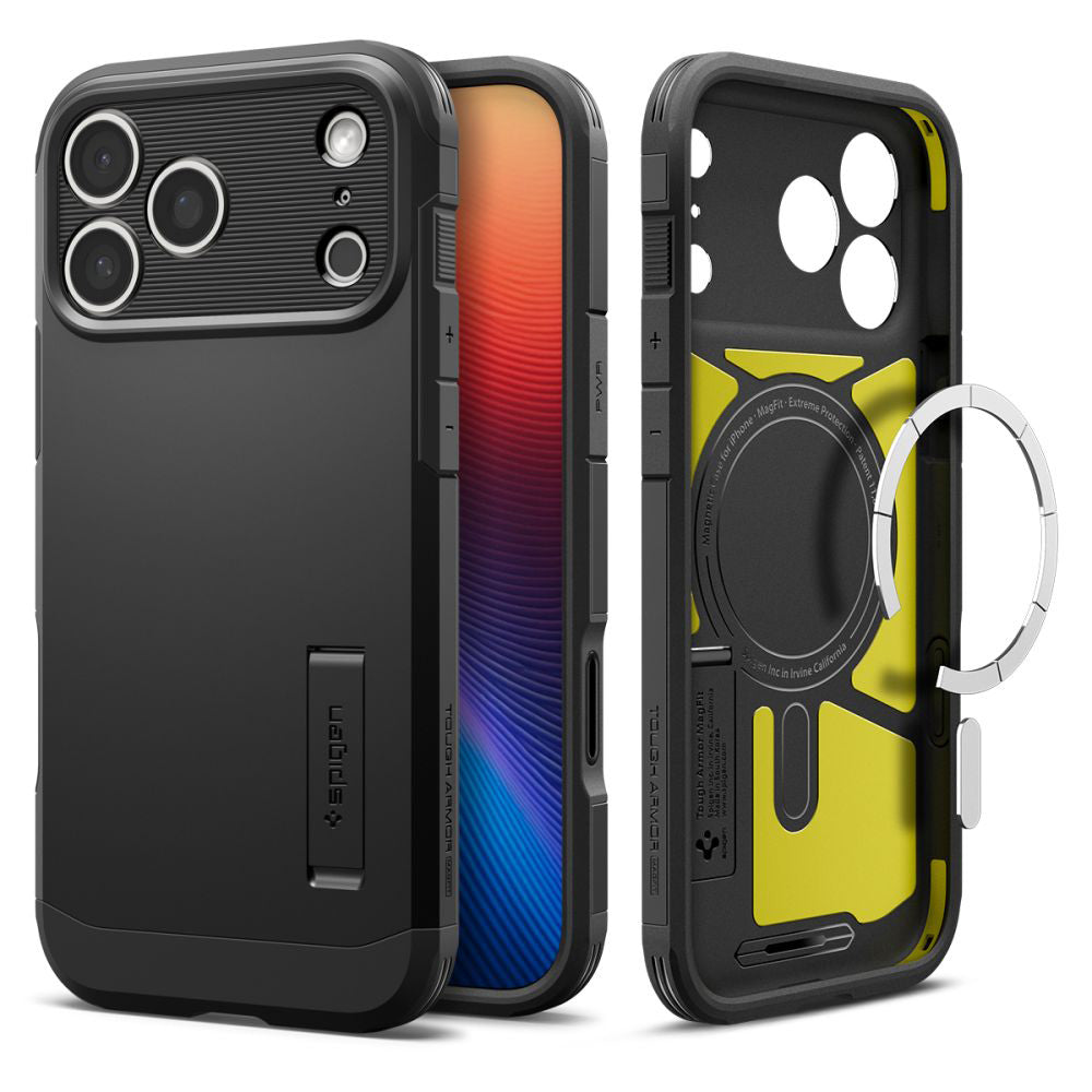 Ovitek MagSafe za Apple iPhone 17 Pro Max, Spigen, Tough Armor T, Črn