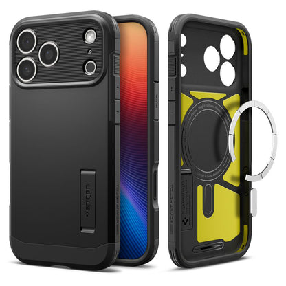 Ovitek MagSafe za Apple iPhone 17 Pro Max, Spigen, Tough Armor T, Črn
