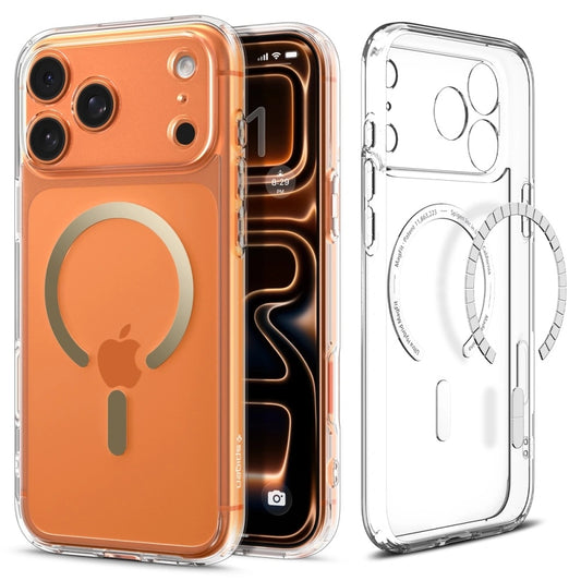 Ovitek MagSafe za Apple iPhone 17 Pro Max, Spigen, Ultra Hybrid, Prozorno Zlat