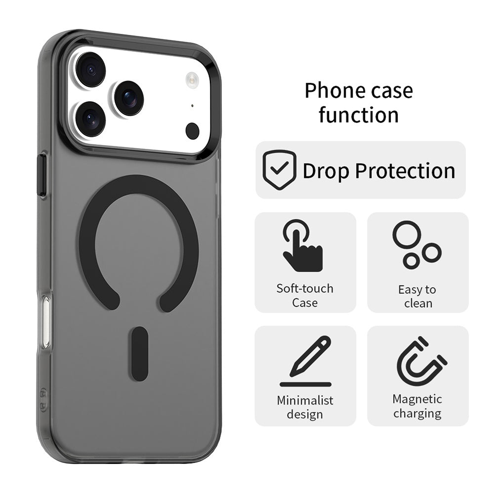 Ovitek MagSafe za Apple iPhone 17 Pro Max, Techsuit, CandyCase, Črn