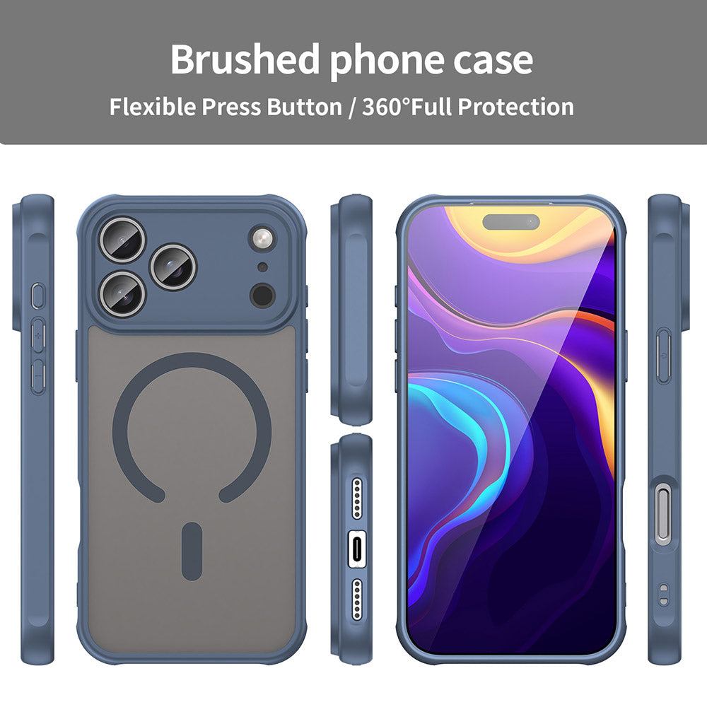 Ovitek MagSafe za Apple iPhone 17 Pro Max, Techsuit, HaloFrost II, Temno modra