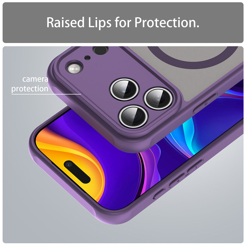 Ovitek MagSafe za Apple iPhone 17 Pro Max, Techsuit, HaloFrost II, Vijolična