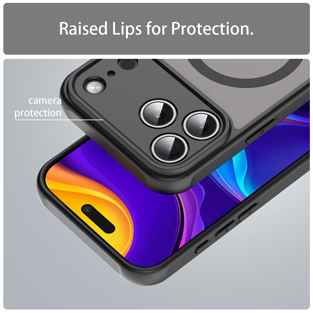 Ovitek MagSafe za Apple iPhone 17 Pro Max, Techsuit, HaloFrost II, Črn