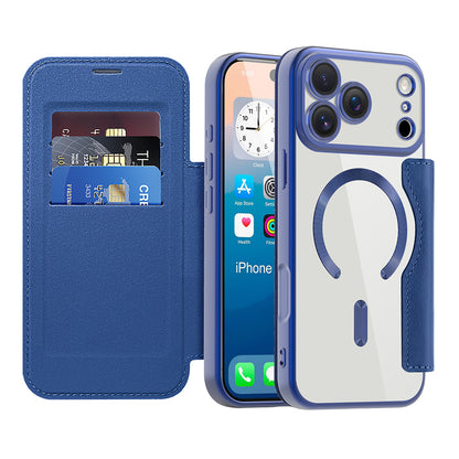 Ovitek MagSafe za Apple iPhone 17 Pro Max, Techsuit, SmartMag Book, Modra
