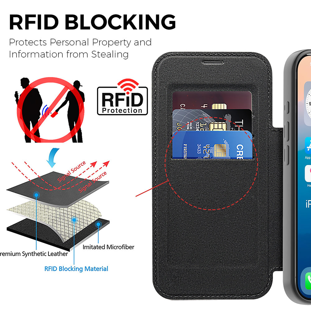 Ovitek MagSafe za Apple iPhone 17 Pro Max, Techsuit, SmartMag Book, Roza