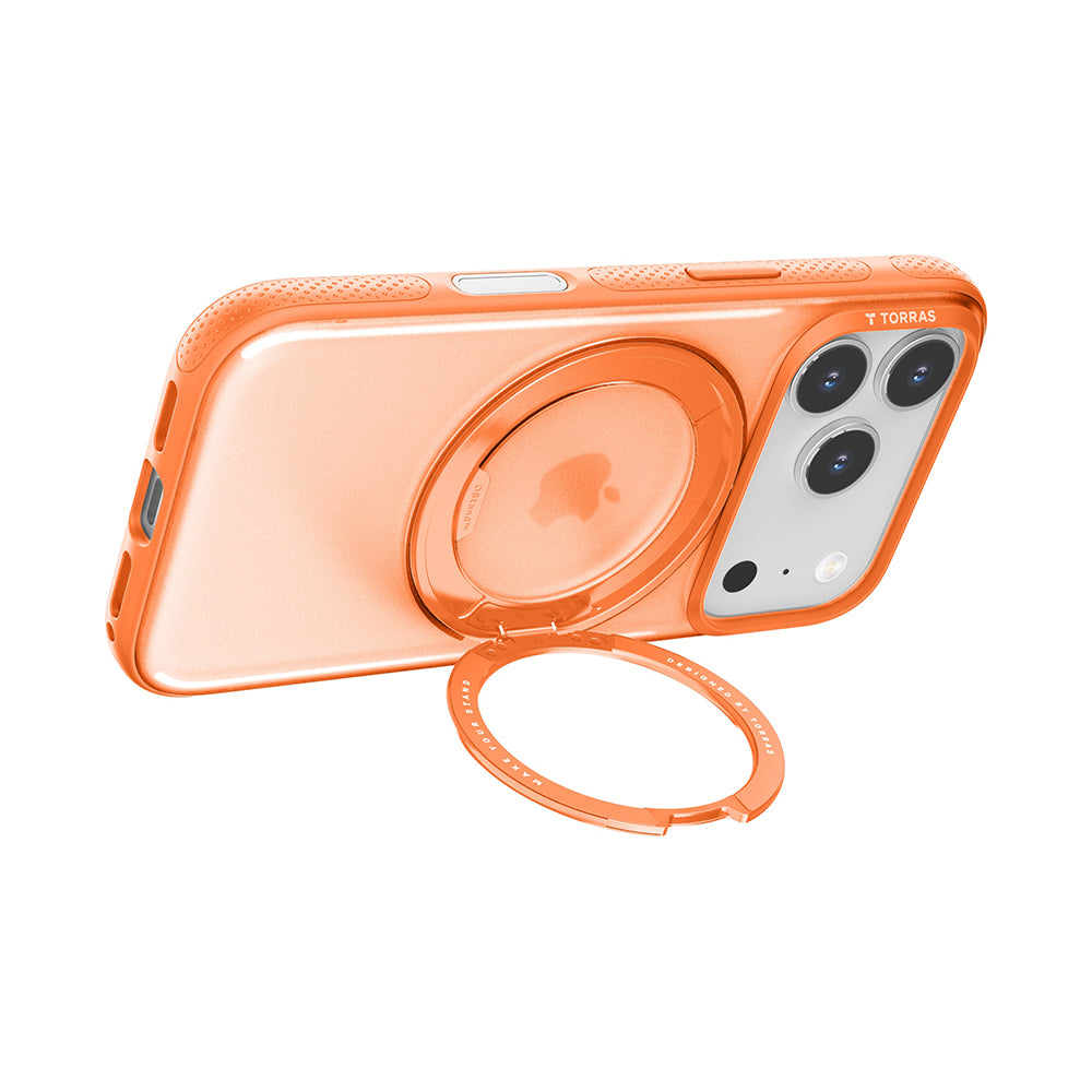 Ovitek MagSafe za Apple iPhone 17 Pro Max, Torras, Ostand R Fitness, Oranžen