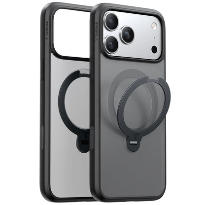 Ovitek MagSafe za Apple iPhone 17 Pro Max, Torras, Ostand Spin, Črn